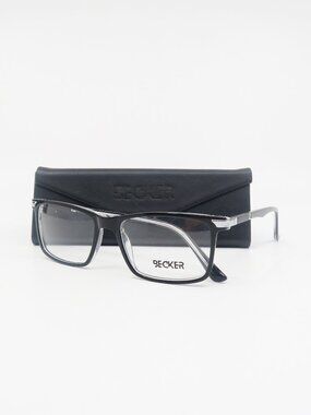 Becker HD3026 C3 54mm. Black Rectangle, Trendy Fashion Italian New Eyeglasses.